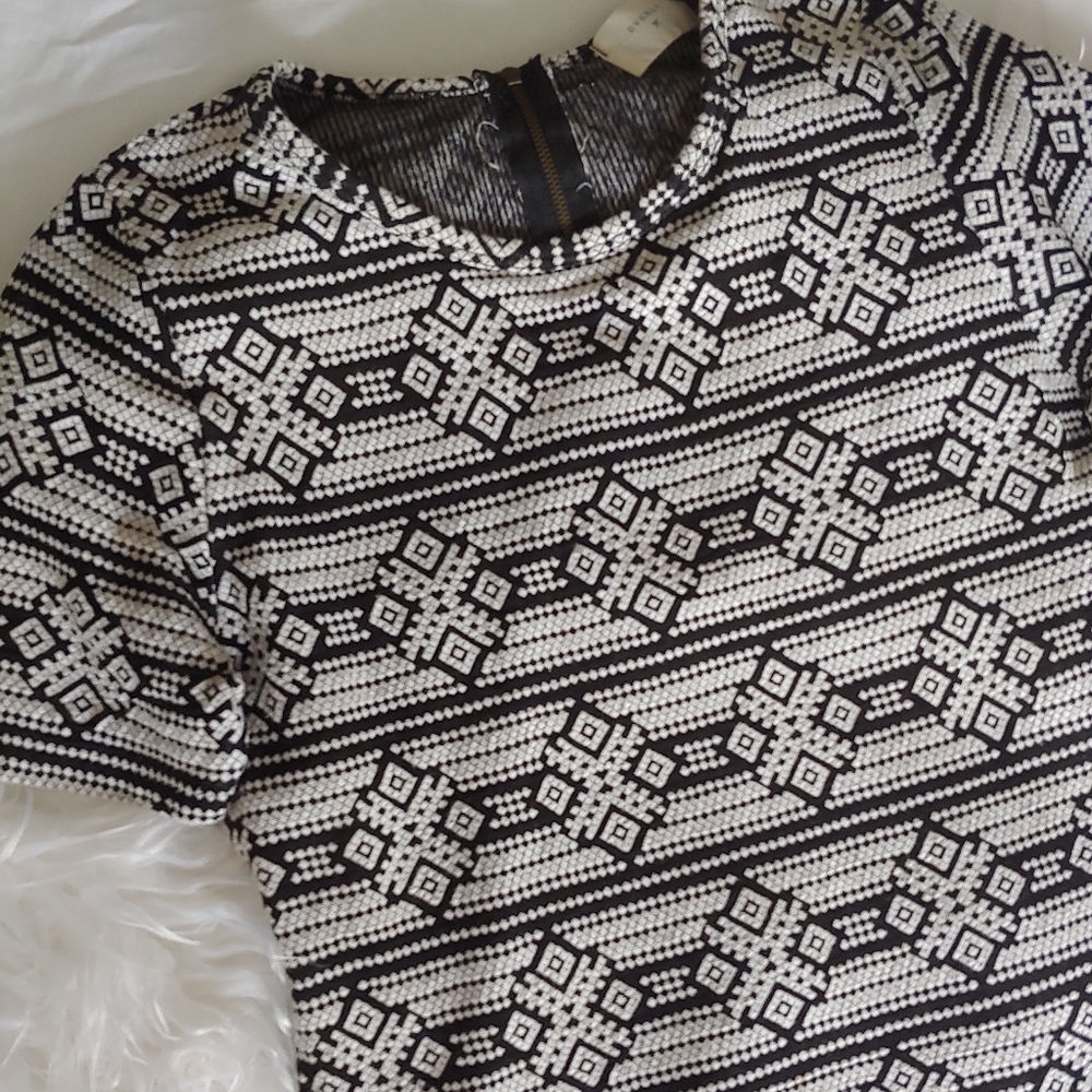Black and White Shift Dress